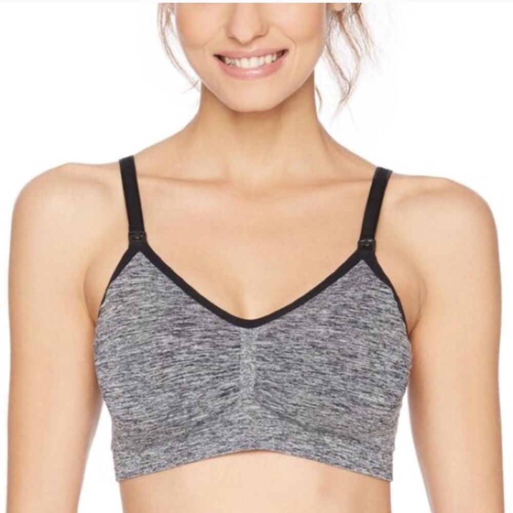 Motherhood Maternity Nursing Bra Large Gray Seamless